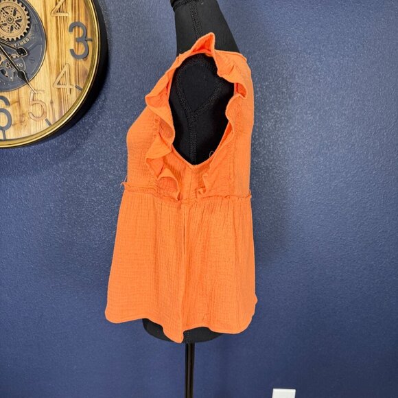 NWT Gauzy Papaya Babydoll Top, Medium - Picture 5 of 9